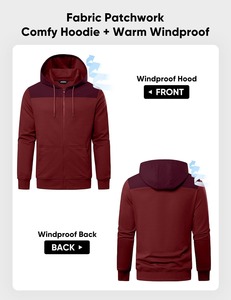 Sweat-shirt à capuche zippé pour homme, couleur unie, en polaire, décontracté, avec poches, respirant, coupe régulière, pour l'automne - Product Image 6