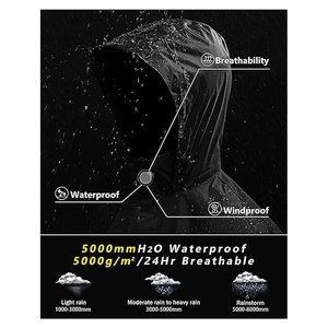 Mens Rain <b>Jacket</b> <b>Waterproof</b> <b>Lightweight</b> <b>Packable</b> Rain Shell Hooded Windbreaker Breathable Outdoor Raincoat for Golf Hiking - Product Image 4