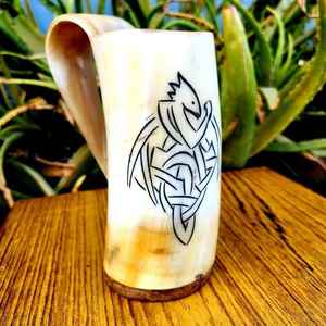 Best Quality Natural Water Buffalo Horn Tankard Polished Animal Style Viking Carving <b>Mug</b> Eco-Friendly <b>Large</b> Capacity - Product Image 6
