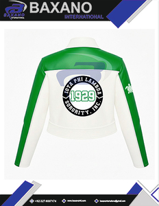 Chaqueta de Cuero PU de la Hermandad Iota Phi Lambda, Chaqueta de Carreras de Alta Calidad, Corte Ajustado, Personalizable con Cualquier Logotipo - Product Image 6