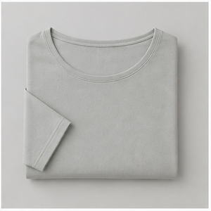 T-shirt pour femme gris clair à col rond et manches longues coupe décontractée WTS-0063 - Product Image 5