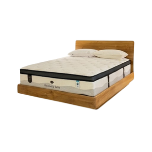 Base de Cama de Plataforma de Madera de Teca Sólida, Acabado Natural, Estilo Moderno Minimalista, Cama Matrimonial o King Size - Product Image 1