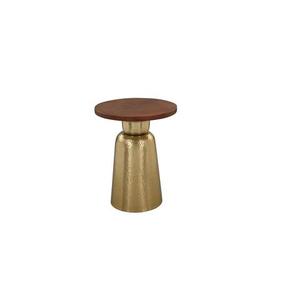Contemporary <b>Round</b> Coffee <b>Table</b> with Wood Top and Brass Base Modern Living Room Furniture Handmade Design Center <b>Table</b> - Product Image 1