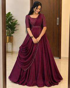 Conjunto de Lehenga Choli de Seda Vichitra Premium para Mujer, Largo hasta el Suelo, con Lentejuelas y Cuentas |   Cinturón Bordado Dupatta de Secado Rápido - Product Image 2