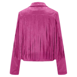<b>Women</b> Fashion <b>Fringe</b> Leather <b>Jacket</b> Western Suede Tassel Coat Boho Outerwear Motorcycle Biker Custom Wholesale OEM - Product Image 6