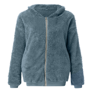Sudadera con Capucha de Forro Polar Sherpa Cálida para Hombre y Mujer, Personalizada, Suave, de Felpa, con Cremallera, para Invierno, Estilo Casual Urbano, Etiquetas Privadas, de Fábrica - Product Image 6