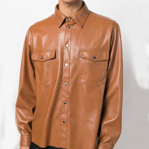 Custom Design <b>Cowboy</b> Leather <b>Shirt</b> Premium Leather Material <b>Cowboy</b> Leather <b>Shirt</b> Durable Craftsmanship Fashion Style - Product Image 6