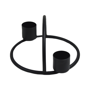 Support de bougie à base ronde avec finition noire, idéal pour la décoration de la maison et d'autres événements, porte-bougie en métal design - Product Image 4