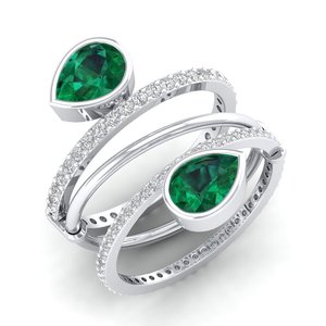 REYES Wholesale Factory Price 14K Solid Gold Moissanite <b>Ring</b> High Quality Emerald Gemstone Exclusive Designer Jewelry For Women - Product Image 1