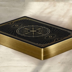 Custom 310gsm Gold Gilded Edge Linen Black Core Paper Playing Cards in Gold Foil Tuck Box - Product Image 6