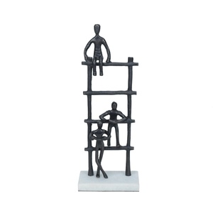 Trendy Artistic Modern Tabletop <b>Decor</b> Figure Climbing Ladder Shape Handmade Aluminum Eco-Friendly Durable Jaffs Exports Home - Product Image 1