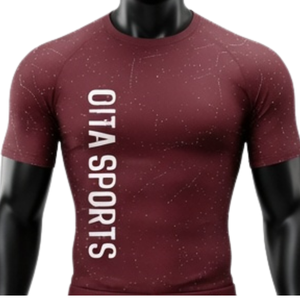 Ensemble de t-shirt et short de compression pour homme, blanc et bordeaux, séchage rapide, extensible, fitness, gym, entraînement, course à pied, vêtements de sport athlétiques - Product Image 3
