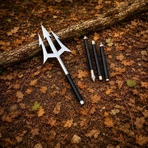 Trident en acier forgé à la main – Manche en cuir détachable, accessoire de cosplay, décoration murale (70 pouces), cadeau pour la maison - Product Image 5