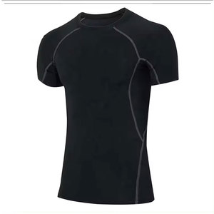 เสื้อรัดรูปแขนสั้นสำหรับผู้ชาย ขายดี ผลิตจากผ้าสแปนเด็กซ์โพลีเอสเตอร์ พิมพ์ลายแบบซับลิเมชั่น รับผลิตแบบ OEM - Product Image 5