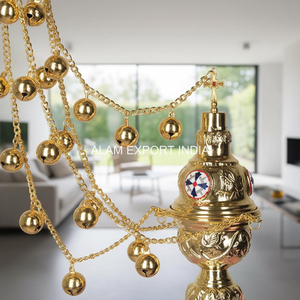 Highest Selling Brass Polished Hanging Chain Bell Indian Religious Offering Vessel For All Seasons Use Incense <b>Burner</b> Aroma <b>Oil</b> - Product Image 3