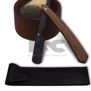 Nouveautés Rasoir de sécurité pour homme Hooper and Company Lame en acier inoxydable Manche en bois Noir Or Logo personnalisé durable Offre - Product Image 2