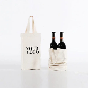 Single bottle wine gift bag made of 100% pure cotton with custom design & <b>label</b> for storage & vineyard promotional sets - Product Image 3