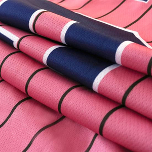 Funny Cute Cartoon <b>Cat</b> Baseball Jersey Pink Pinstripe Mesh Polyester Fabric Moisture Wicking Performance - Product Image 4