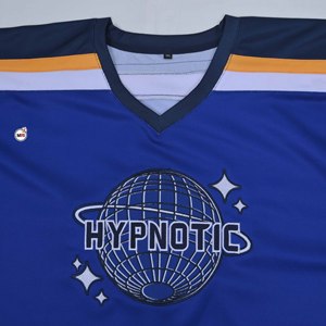 Jersey de Hockey sobre Hielo Más Vendido, Cuello en V, Manga Larga, Logotipo del Equipo Bordado, Azul, Poliéster, Absorbe la Humedad, Personalizable - Product Image 6