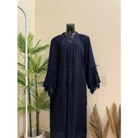 Abaya pour femmes musulmanes, robe longue à manches longues, respirante, décontractée, de haute qualité, en coton et polyester, très vendue