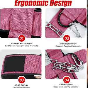 Pink Oxford Fabric Neck Harness with Chain and Carabiners for <b>Boxing</b> Training Adjustable Protective Gear Unisex Adult Use - Product Image 6