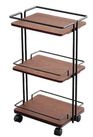 Chariot de bar moderne en métal doré avec plateau en verre, mini-bar pour hôtels, restaurants et ambiance salon – Meilleure vente