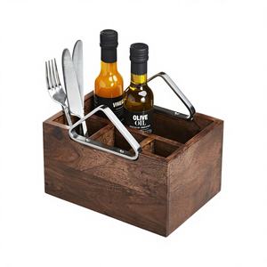 Super Selling Barware Storage Caddy Wooden Strong Eco Friendly Barware Kitchenware Uses Storage Basket Wood Caddy - Product Image 1