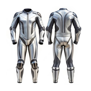 Combinaison de moto en cuir d'hiver à prix raisonnable, protection renforcée, unisexe, respirante, style course, utilisation extérieure, manches longues, sans couture - Product Image 1