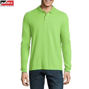 Camiseta Polo de Manga Larga para Hombre, Directo de Fábrica, Logotipo Personalizado Impreso, Proveedor de Ropa de Mezcla de Algodón - Product Image 1