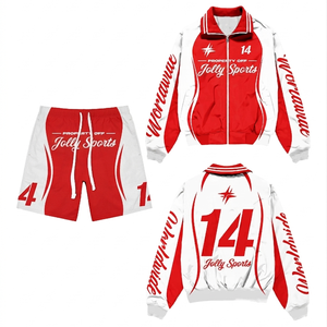 Ensemble coupe-vent court pour homme en polyester léger, design à panneaux marron, rouge et vert, logo thermocollé, shorts coupe-vent personnalisés pour homme - Product Image 4