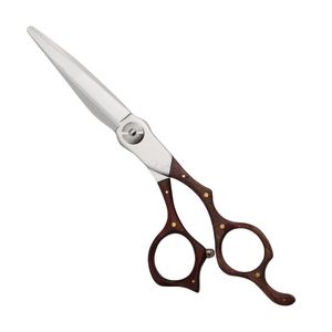 Professional Hairdressing Scissors Dark Brown Wood <b>Handle</b> Stainless Steel Salon Barber Stylist Hair Cutting <b>Shears</b> - Product Image 2