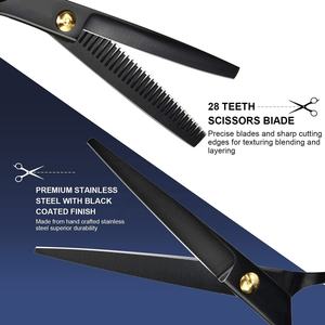 Professional 10-Piece Sharp Stainless Steel Right-Handed Hair Cutting Scissors Kit <b>Barber</b> Shears <b>Set</b> Rubber Thinning Shears - Product Image 3