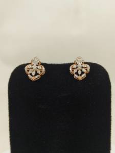 Pendientes elegantes de diamantes de oro de 14 quilates certificados por IGI, joyería de alta calidad - Product Image 3