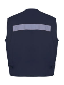 Gilet de travail réfléchissant bleu marine Eastman pour homme avec plusieurs poches, uniforme de sécurité haute visibilité - Product Image 3
