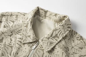 <b>Men's</b> Loose Floral Print Zipper <b>Jacket</b> Casual <b>Summer</b> Breathable Polyester Turn-down Collar Regular Sleeve Style <b>Jacket</b> For <b>Men's</b> - Product Image 3
