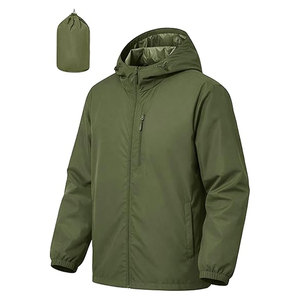 เสื้อแจ็คเก็ตปั่นจักรยานผู้ชาย กันน้ำ กันลม เสื้อกันฝน น้ำหนักเบา พับเก็บได้ มีฮู้ด สำหรับวิ่ง เดินป่า กิจกรรมกลางแจ้ง เสื้อกันลม เสื้อกันฝน - Product Image 1