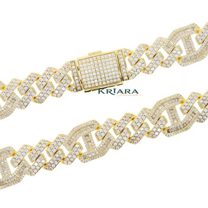 กำไลข้อมือเพชรเลี้ยงในห้องปฏิบัติการ 925 ชุบทอง 18K ทรงกลมเจียระไนแบบบริลเลียนท์ สไตล์ฮิปฮอป สำหรับทุกเพศ ใส่ได้ทุกวัน - Product Image 2