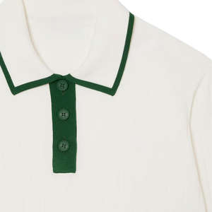 Polo de Algodón Personalizado al por Mayor con Logotipo para Mujer, con Botones, Estilo Preppy Deportivo, de Alta Calidad para Otoño e Invierno - Product Image 3