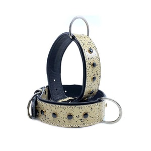 Meilleure qualité de collier de chien en cuir fait à la main personnalisé goujons noirs Rivet doux rembourré Saman exportations fabricant fournisseur - Product Image 3