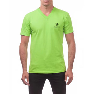 Camiseta de Cuello en V para Hombre al por Mayor, Calidad Premium, 100% Algodón, Lisa, Casual, Transpirable, Ecológica, Corte Regular, OEM/ODM Personalizable - Product Image 1