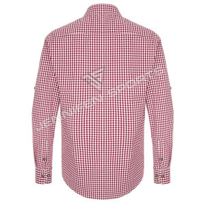 Festival de la bière traditionnel allemand, chemise à carreaux rouge et blanc pour hommes adultes bavarois, manches longues, 100% coton - Product Image 4