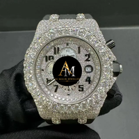 Nouveau Testeur de Diamants Personnalisé Élégant, Luxe Hip Hop Givré, Moissanite VVS Couleur D, Montre Analogique à Quartz pour Homme en Acier Inoxydable 20mm