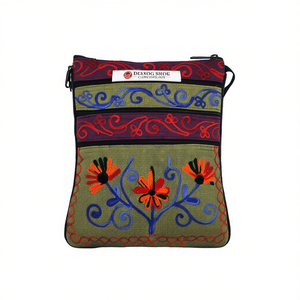Sac à main élégant pour femmes avec broderie, bandoulière, fermeture éclair et doublure en polyester - Product Image 2