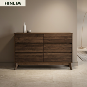 Contemporary Modern Elegant Cocoa Walnut Colour <b>Sideboard</b> Oak Legs Buffet Cabinet Luxury Home Interior Dining Room <b>Storage</b> - Product Image 1
