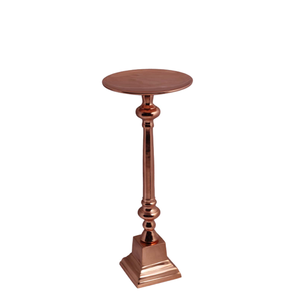 Nouveauté : Porte-bougie décoratif en aluminium pour la décoration de la maison, support de bougie pilier, finition cuivre, fait main, personnalisé, S/2 - Product Image 3