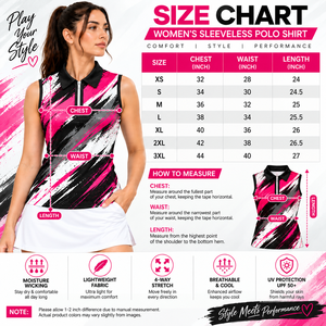 Top Deportivo de Golf sin Mangas para Mujer, con Botones, Estampado por Transferencia Térmica, de Secado Rápido, 100% Poliéster Tejido - Product Image 6