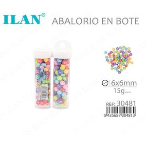 Perline ILAN in barattolo 6x6mm 15g multicolore per artigianato - Product Image 3