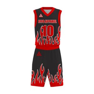 Tenues de basketball personnalisables en gros avec votre propre logo, légères, respirantes, 100 % polyester, ensembles en promotion - Product Image 2