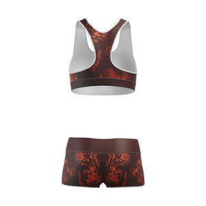 Ensemble 2 pièces personnalisé de crop top dos nageur et short taille haute, imprimé par sublimation, en Spandex et Polyester, pour le sport et le yoga, vente en gros - Product Image 5