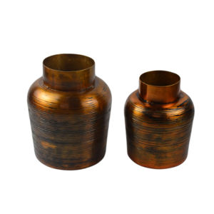 Jarrones y Macetas Modernos de Color Cobre con Diseño Floral, Decoración Interior y Exterior para Oficina, Sala de Estar, Restaurantes y Bodas, Jarrones Metálicos - Product Image 3